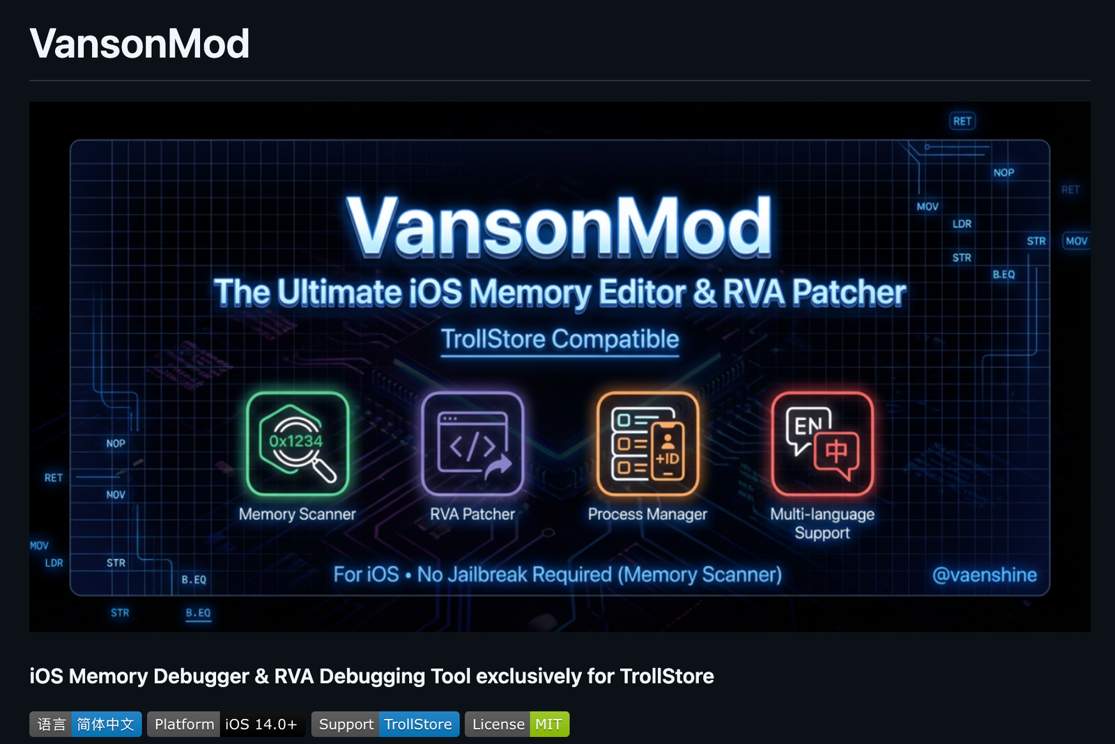VansonMod – iOS ToolKit 2026