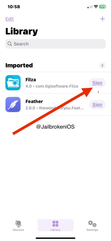 FilzaJailedDS Sign with Feather iOS 26.6